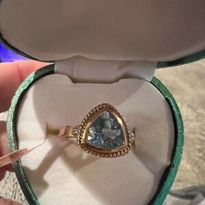 Gold Ring with Blue Topaz Gemstone
